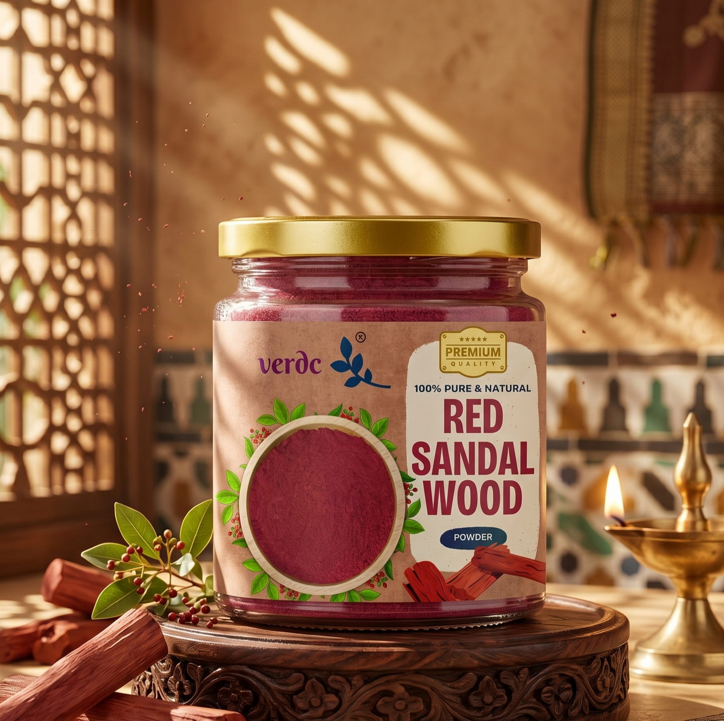 Pure Natural Red Sandalwood Powder Face Pack - Premium Forest Grade