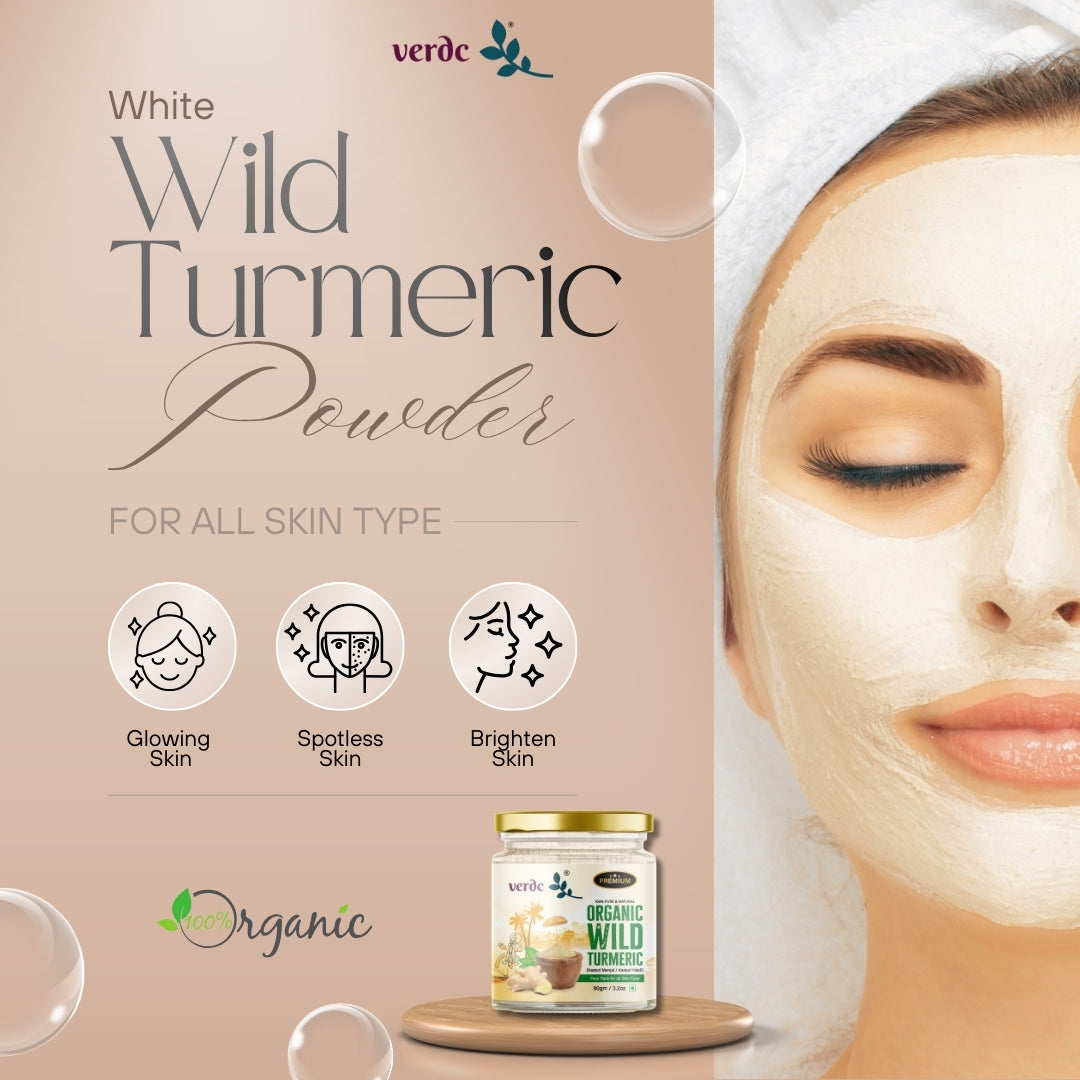 Organic Kasturi Manjal (White) 100% Natural Face Pack Powder For Glowing Skin & De-Tanning - 90 Gm My Store