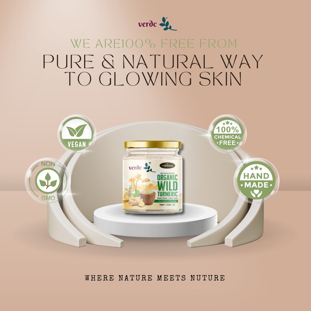 Organic Kasturi Manjal (White) 100% Natural Face Pack Powder For Glowing Skin & De-Tanning - 90 Gm My Store