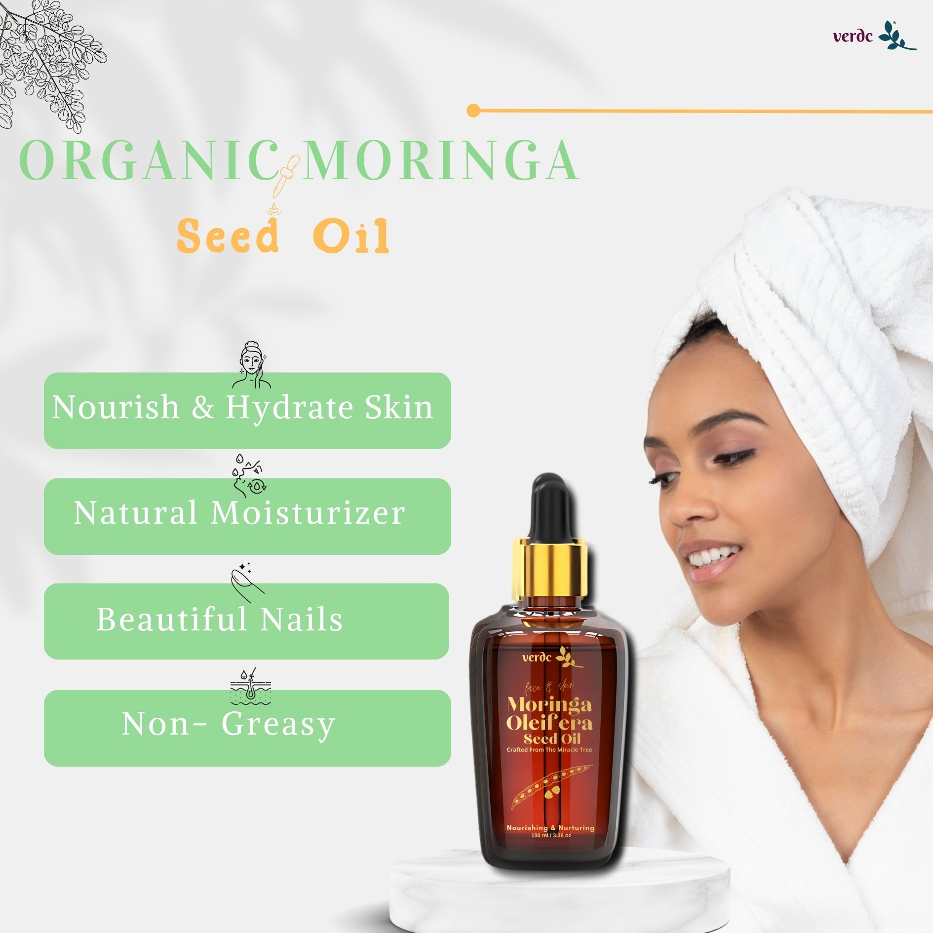 100% Pure Organic Moringa Seed Oil - Premium Moringa Oleifera Seed Oil -100 ML My Store